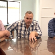 Stephen Andrew with cane farmers